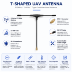 915MHz / 2.4GHz T-Shaped UAV Antenna with IPEX-1 Connector