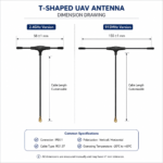 915MHz / 2.4GHz T-Shaped UAV Antenna with IPEX-1 Connector