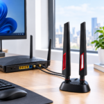 2.4GHz 5GHz 6GHz 10dBi Tri-Band Dual Desktop WiFi Antenna