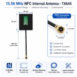 13.56 MHz NFC Internal Antenna 20×29mm with IPEX Connector – TX645