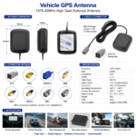 Vehicle GPS Antenna 1575.42MHz High Gain External GNSS Antenna with GT5 Connector