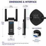 WiFi 6 AX1800 USB 3.0 Wireless Adapter with Dual External Antennas