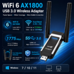 WiFi 6 AX1800 USB 3.0 Wireless Adapter with Dual External Antennas