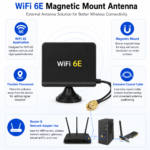 WiFi 6E Magnetic Mount Antenna with SMA Connector and 1.5m Cable
