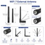 WiFi 7 External Antenna 2.4GHz 5GHz 6GHz | SMA RP-SMA Hinged Antenna