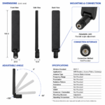 WiFi 7 Router Antenna | External MIMO Blade Antenna for Wireless Routers