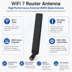 WiFi 7 Router Antenna | External MIMO Blade Antenna for Wireless Routers