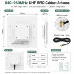 840–960MHz UHF RFID Cabinet Antenna | 10.5dBi Circular Polarized Panel Antenna