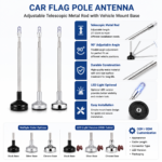 Adjustable Car Flag Pole Antenna with LED Light