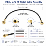 IPEX / U.FL RF Pigtail Cable Assembly with Custom Cable and Connector Options