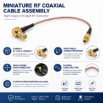 Miniature RF Coaxial Cable Assembly with Right-Angle Connector