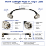RG174 Dual Right-Angle RF Coaxial Jumper Cable