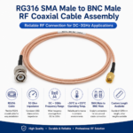 RG316 SMA Male to BNC Male RF Coaxial Cable Assembly 50 Ohm DC–3GHz