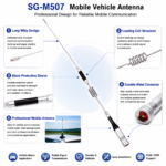 SG-M507 Mobile Vehicle Antenna Long Whip Loading Coil Communication Antenna