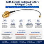 SMA Female Bulkhead to U.FL RF Pigtail Cable | DC–6GHz 50 Ohm