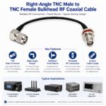 Right-Angle TNC Male to TNC Female Bulkhead RF Coaxial Cable